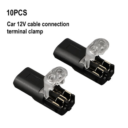 Set of 10 Cable Terminal Clamps for 12V Stranded Wire 2pin