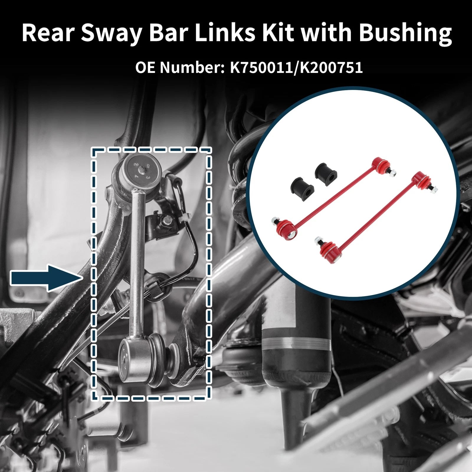 Rear Stabilizer Bar Links with 2 Pcs Bushing for Toyota Camry (2005–2015)