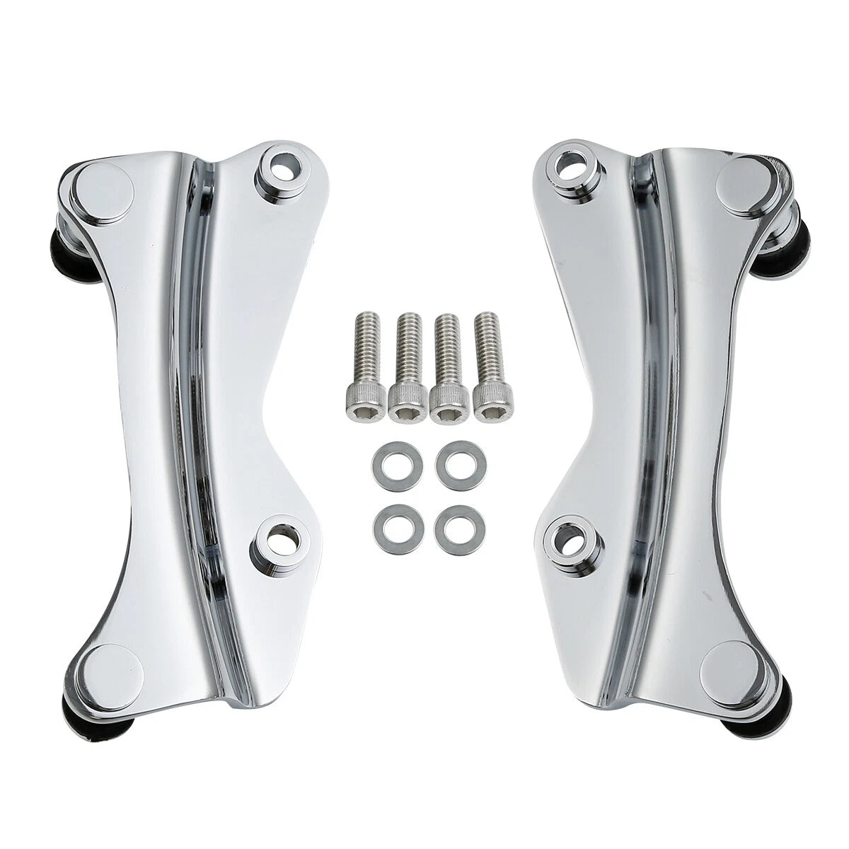 Chrome 4 Point Docking Hardware Kit for Harley Road King Street Glide (2014–2025)