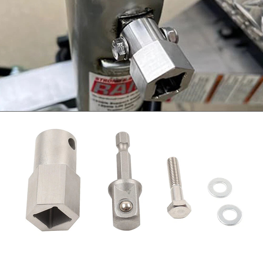 Jack Crank Handle Cordless Drill Adapter with 1/2 Inch Socket Adapter