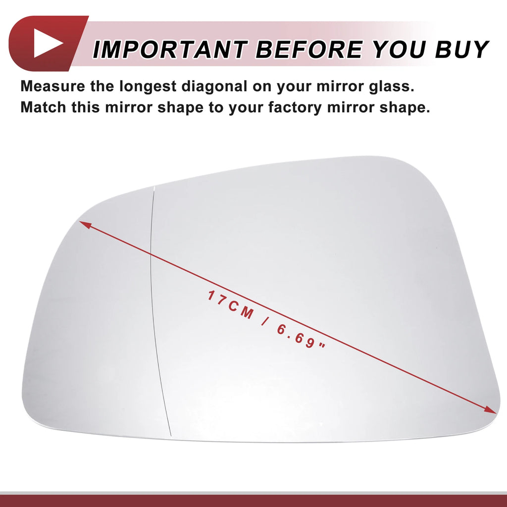 Heated Right Mirror Glass Replacement for BMW 5 6 7 Series (2016–2019)