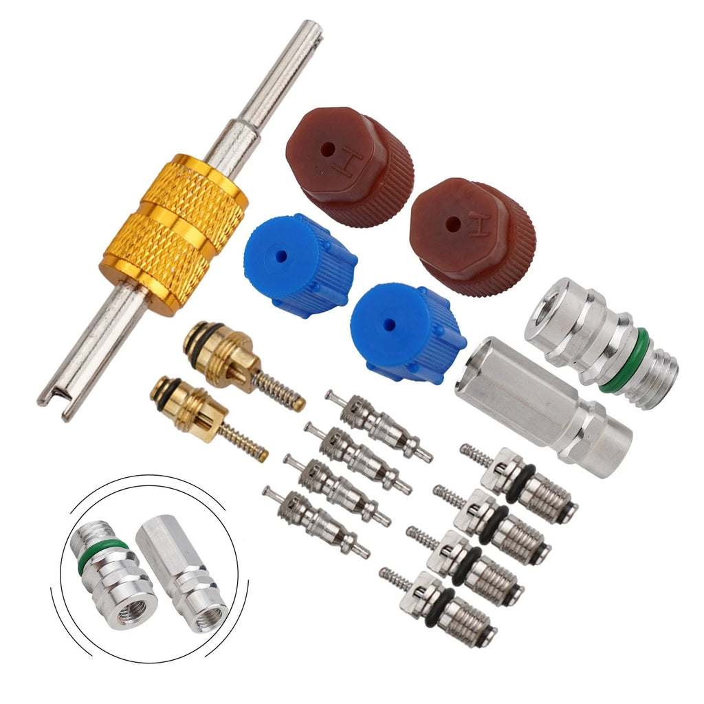 R12 to R134A Conversion Kit for Air Conditioning Systems (17 Pcs)