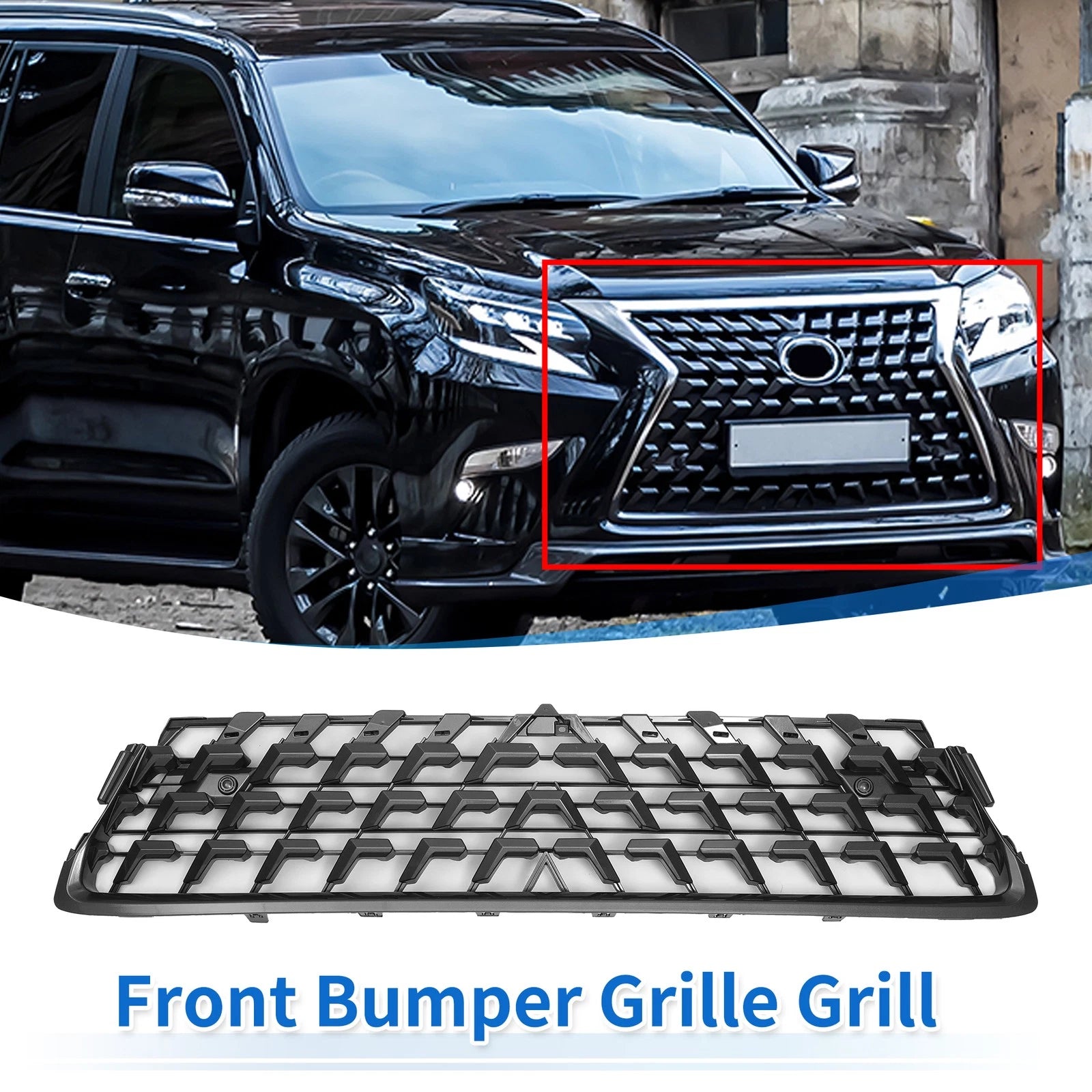 Front Lower Hood Bumper Grille for Lexus GX460 2014–2022 Chrome