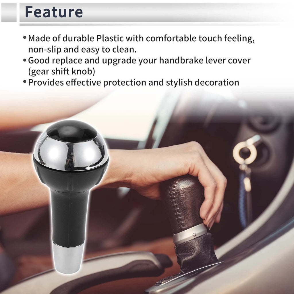 Automatic Shift Knob for FIAT 500 (2012–2017) Plastic Black Chrome Silver Tone