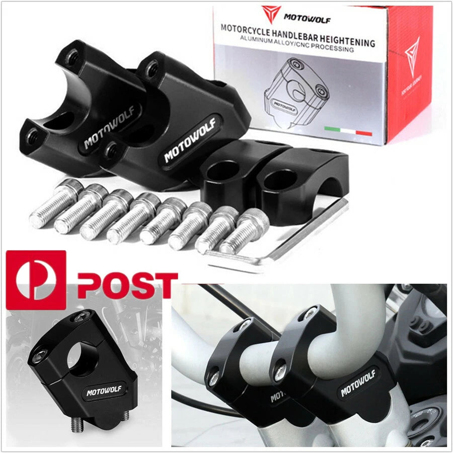 2Pcs CNC Handlebar Riser Mount Clamp Adapter Bracket for 22mm 7/8 Bar