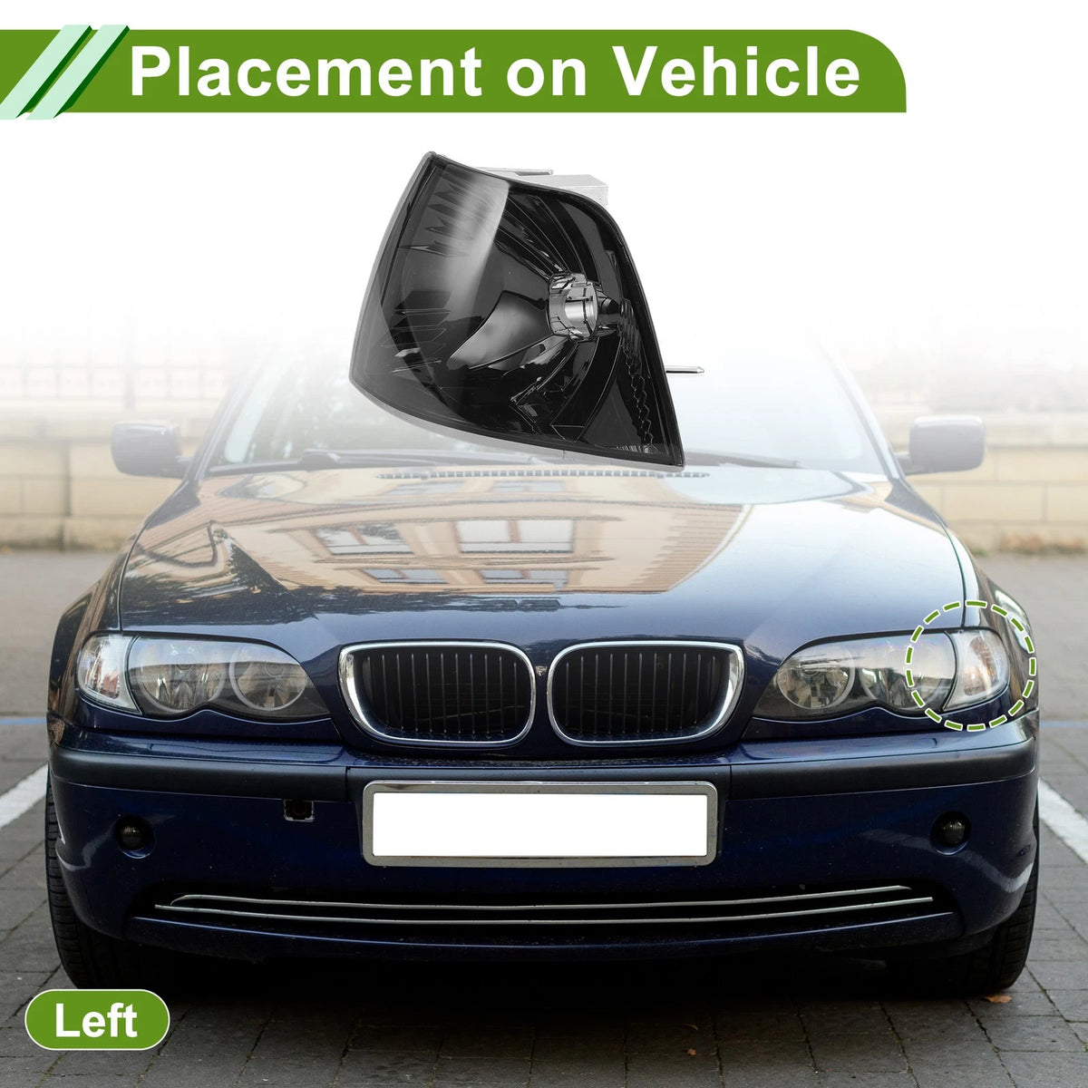 Left Corner Signal Light Cover Replacement for BMW 3-Series (1992–1998)