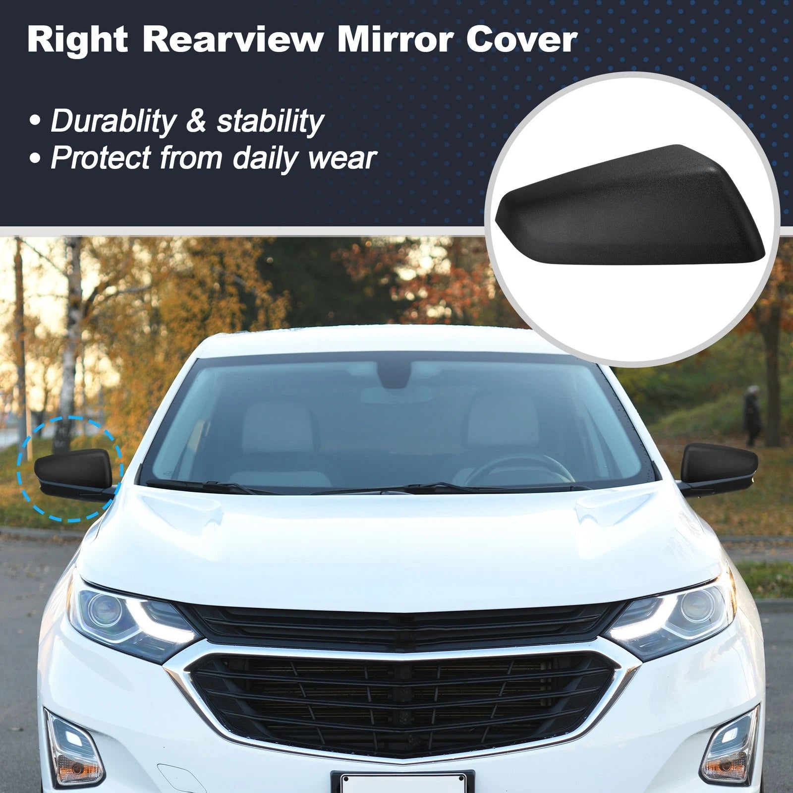 Right Mirror Cover Replacement for Chevrolet Equinox for GMC Terrain (2010–2017)