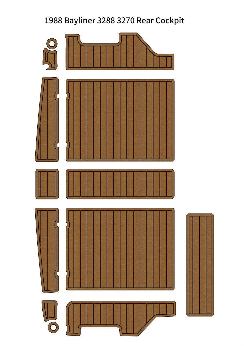 EVA Faux Foam Teak Deck Floor Pad Mat for Bayliner 3288 3270 (1988)