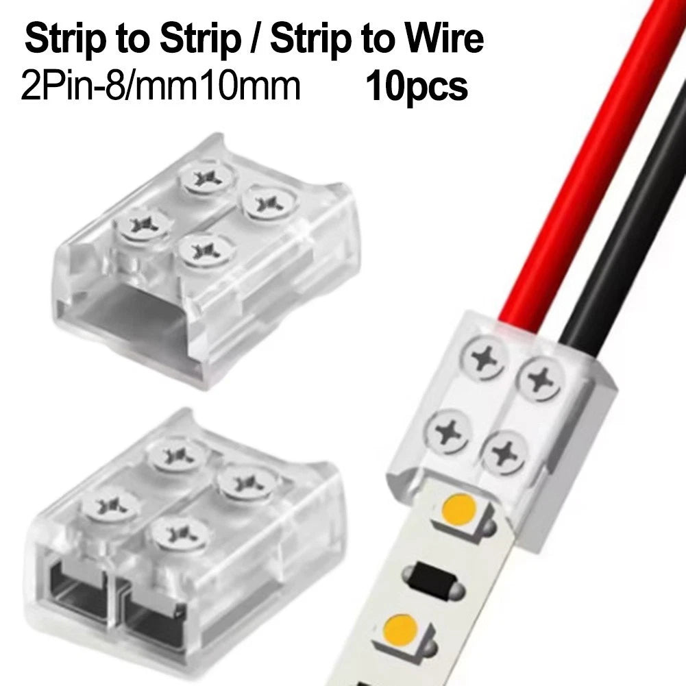 Pack of 10 LED Strip Connectors for 8MM and 10MM Strips