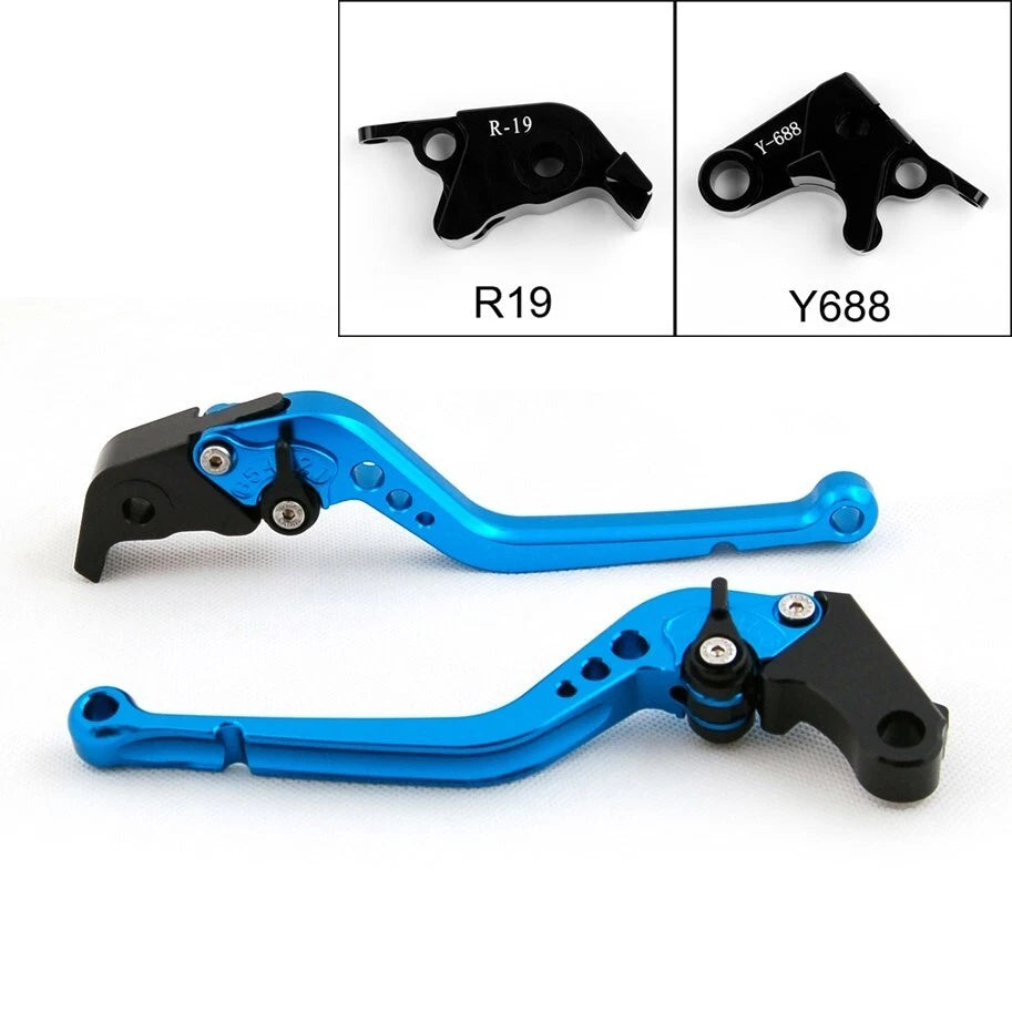 Long Brake Clutch Levers for Yamaha YZF 1000 R1 (2009–2014) Blue