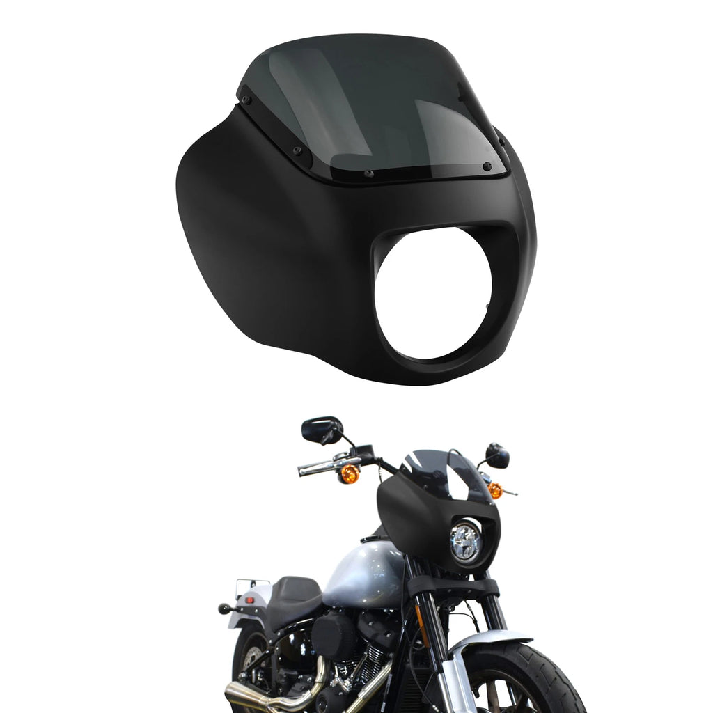 Headlight Fairing with Bracket for Harley Softail FXST FXBBS (2018–2025) Black Denim