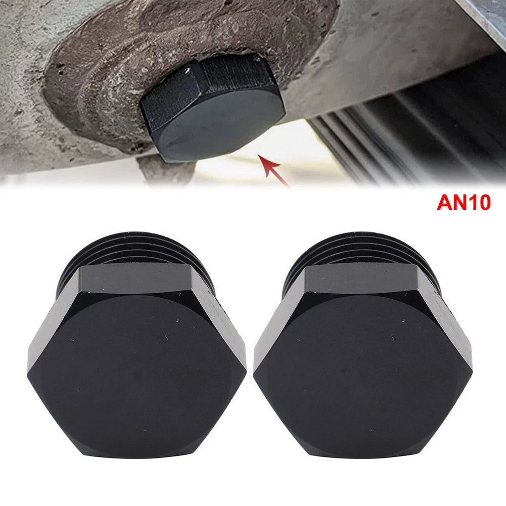 2Pcs 10AN Block Off Cap ORB Plug Male Fitting Adapters for Automotive