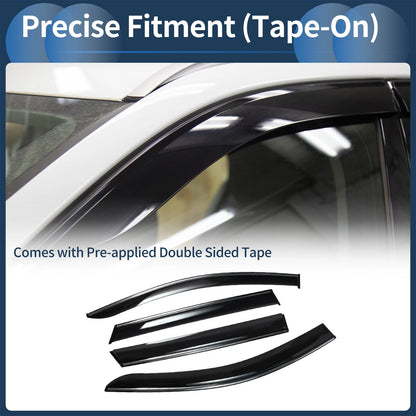 Set of 4 Window Deflectors for Kia Sorento (2016) - Black Vent Visors