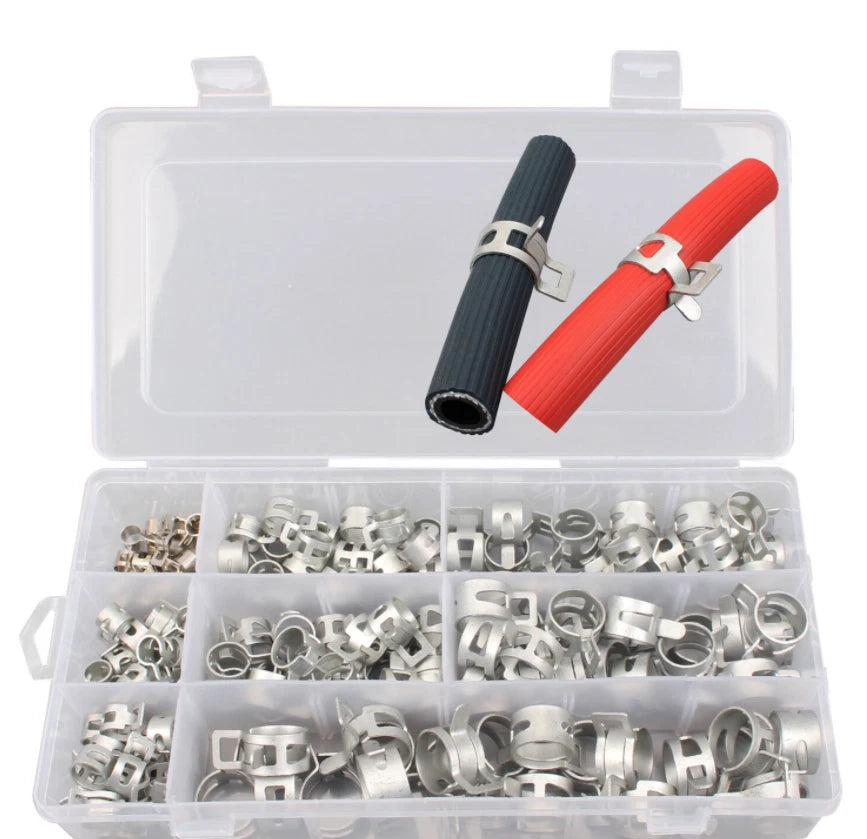 160Pcs Hose Clamp Set for Universal Applications (6-17mm)