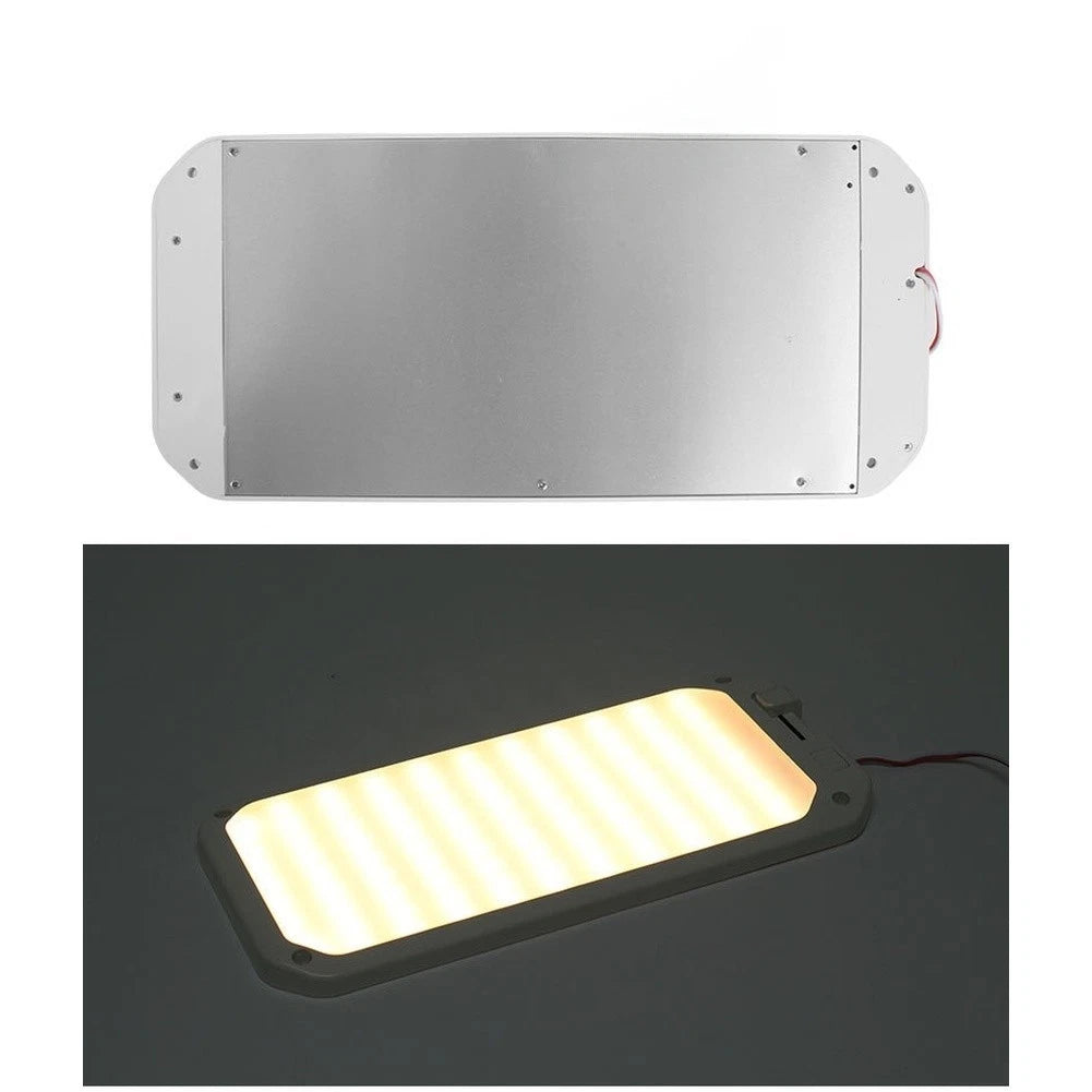 LED RV Ceiling Light 12V 24V Dimmable with Remote 3 Adjustable White Colors