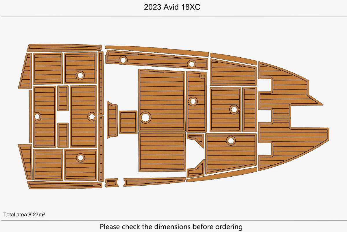 EVA Foam Faux Teak Deck Floor Mat for Avid 18XC (2023)