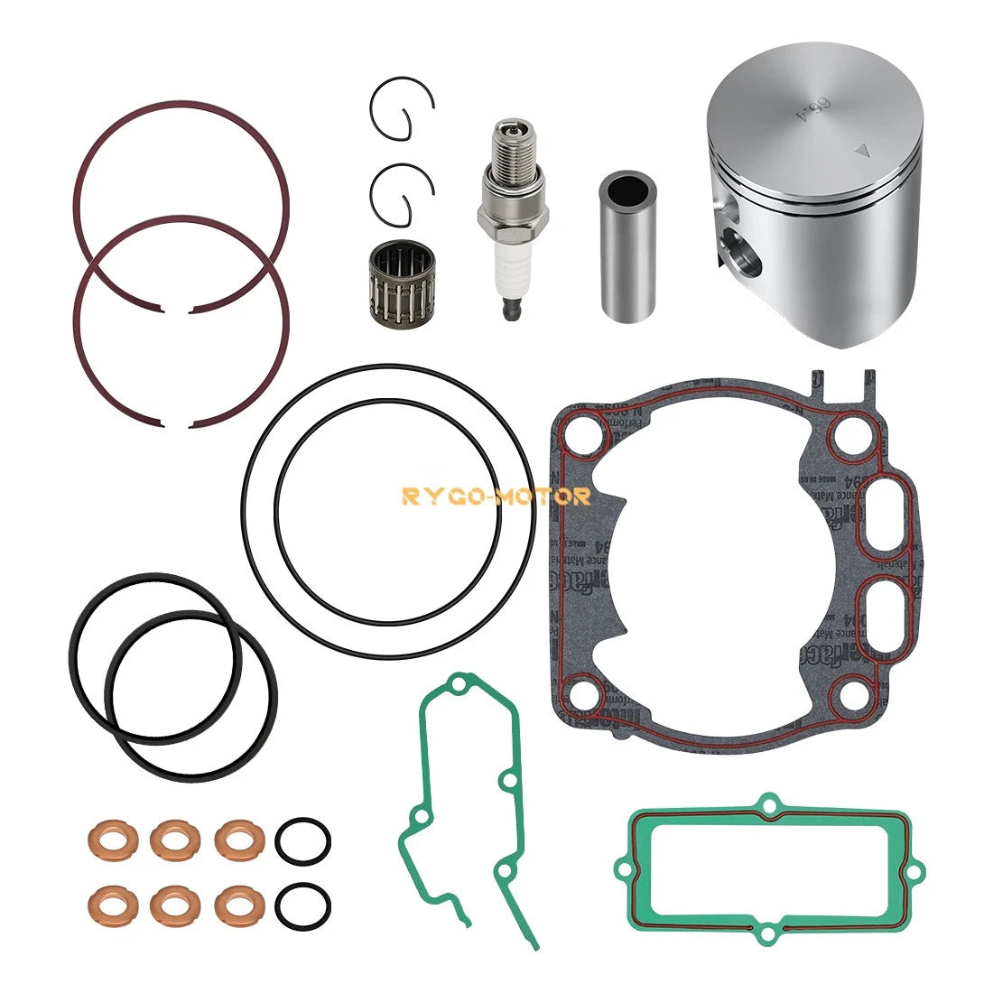 Piston & Rings Kit with Top End Gaskets for Yamaha YZ250 YZ250X (2005–2024) 66.4mm STD