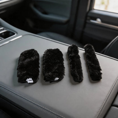 Elastic Plush Motorcycle Handlebar Covers with Brake Lever Sleeves