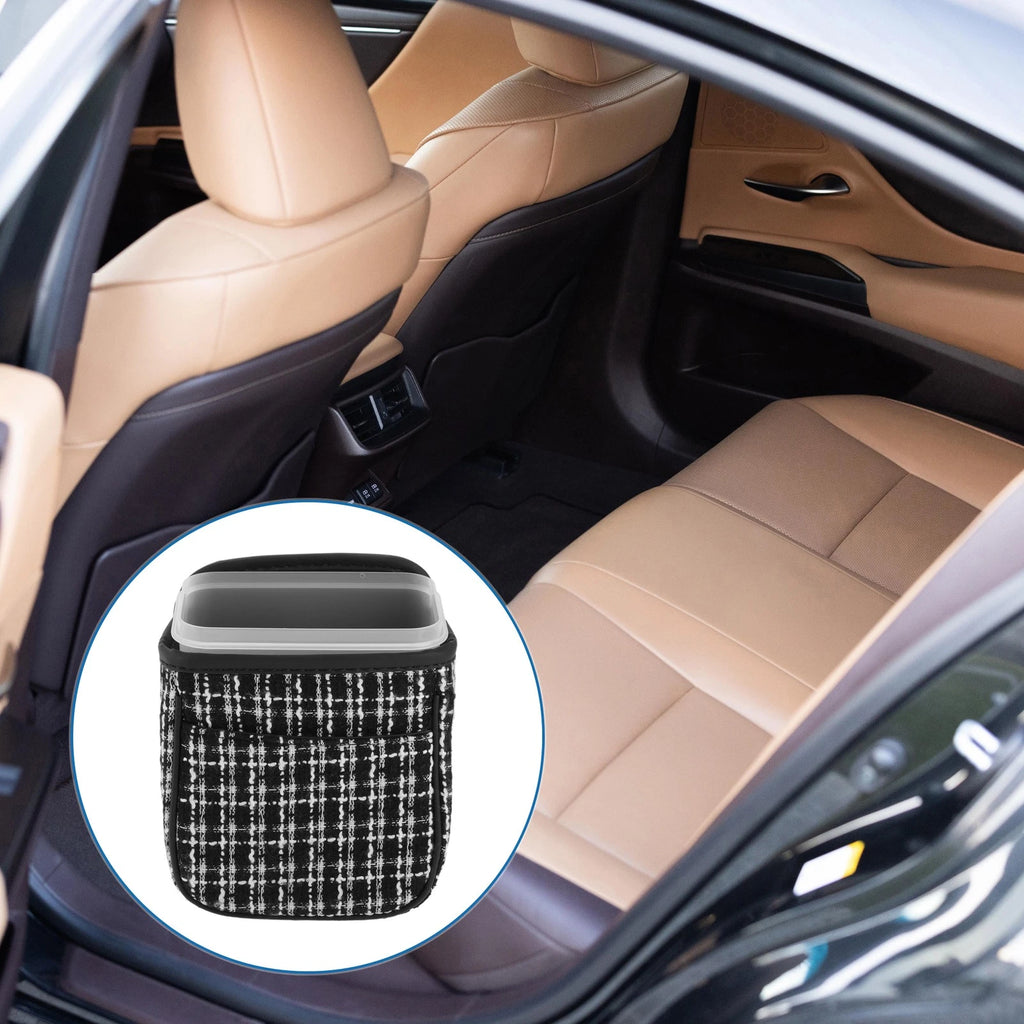 Car Trash Can for Universal Use (Portable, Hanging, Black)