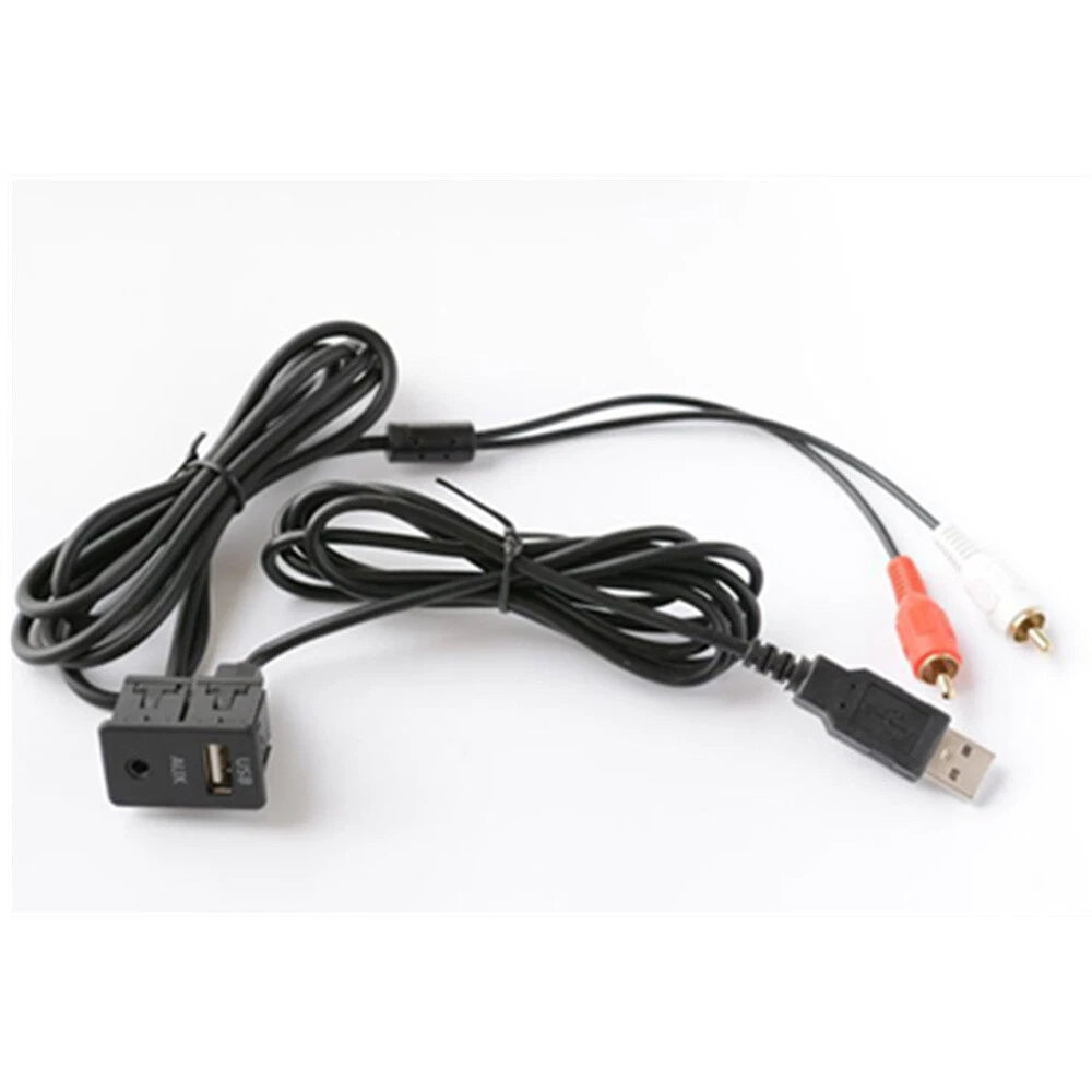 3.5mm Car AUX USB Female to 2 RCA Male Stereo Socket Extension Cable