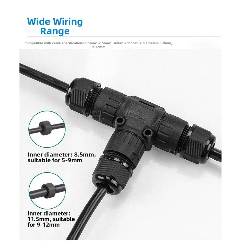 3-Core Waterproof Electrical Connector P20T for Various Applications