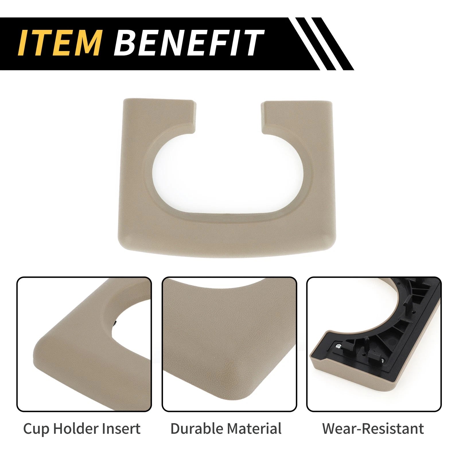 Center Console Cup Holder Pad for Ford F-150 (2004–2014) Brown