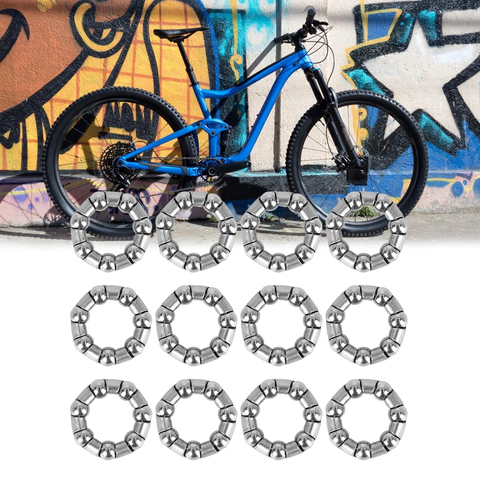 12pcs 25mm Ball Crank Bearings Rear Wheel Bearing Retainer for Bicycle