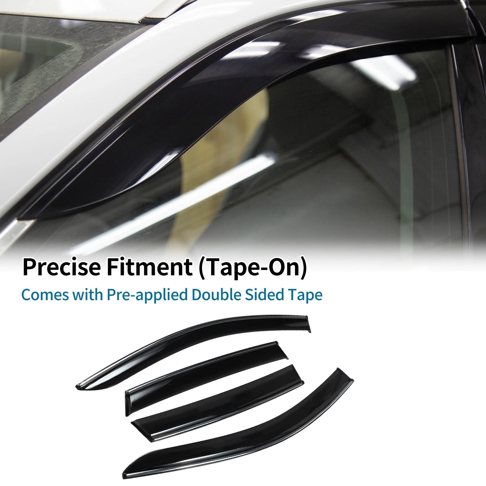 Window Deflectors Side Window Vent Visors Black 1 Set for Honda CR-V (2007–2011)