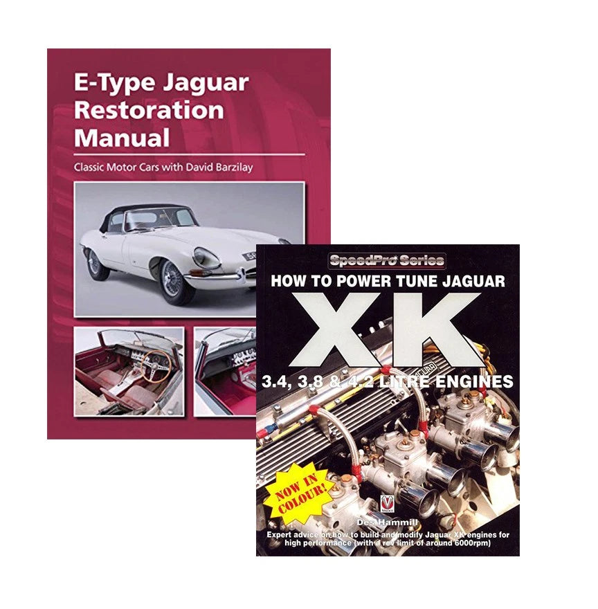 Jaguar E-Type Restoration Manual & Power Tune XK Engine Books Set (XKE)