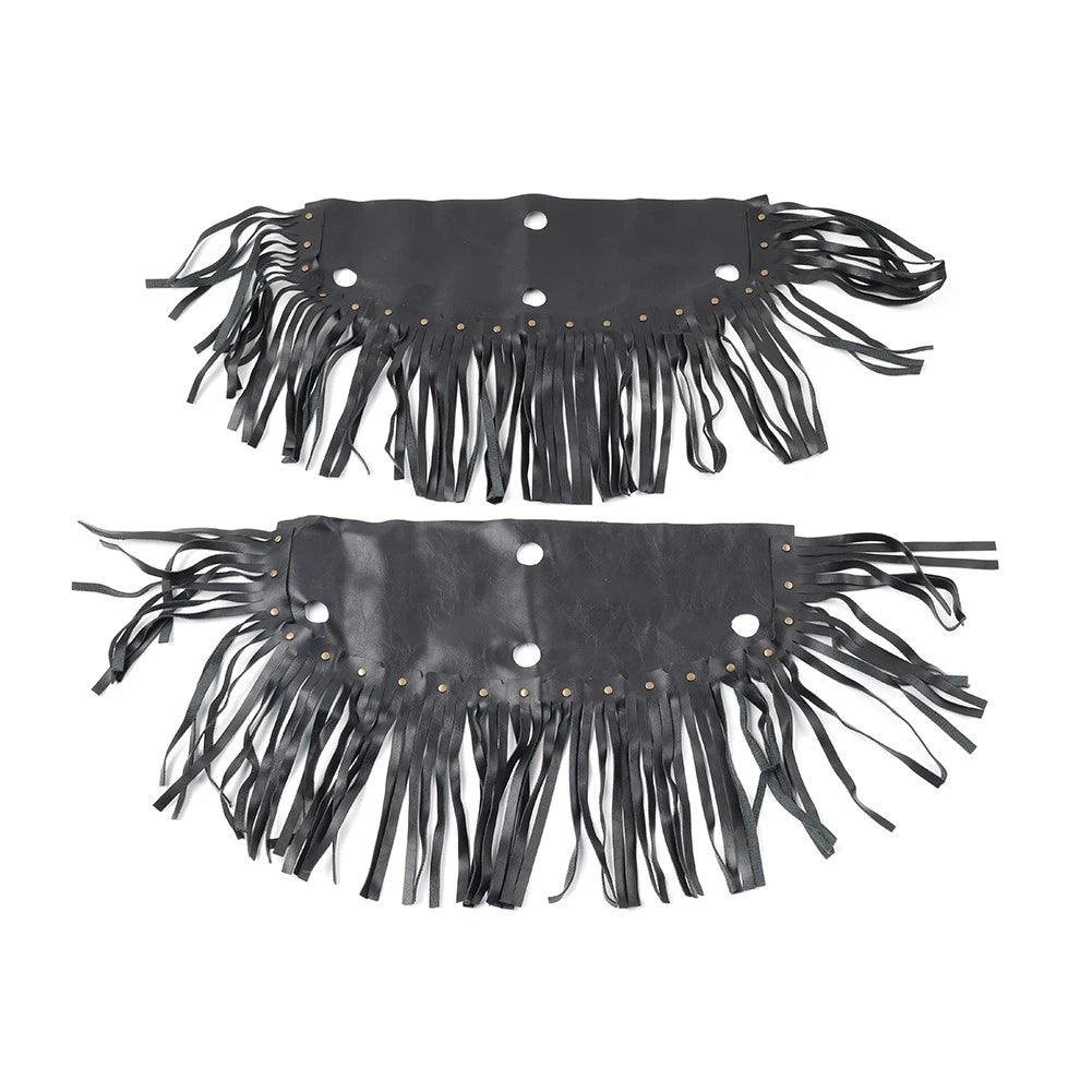 Front Rider Floorboard Fringe Covers for Honda, Yamaha, Harley