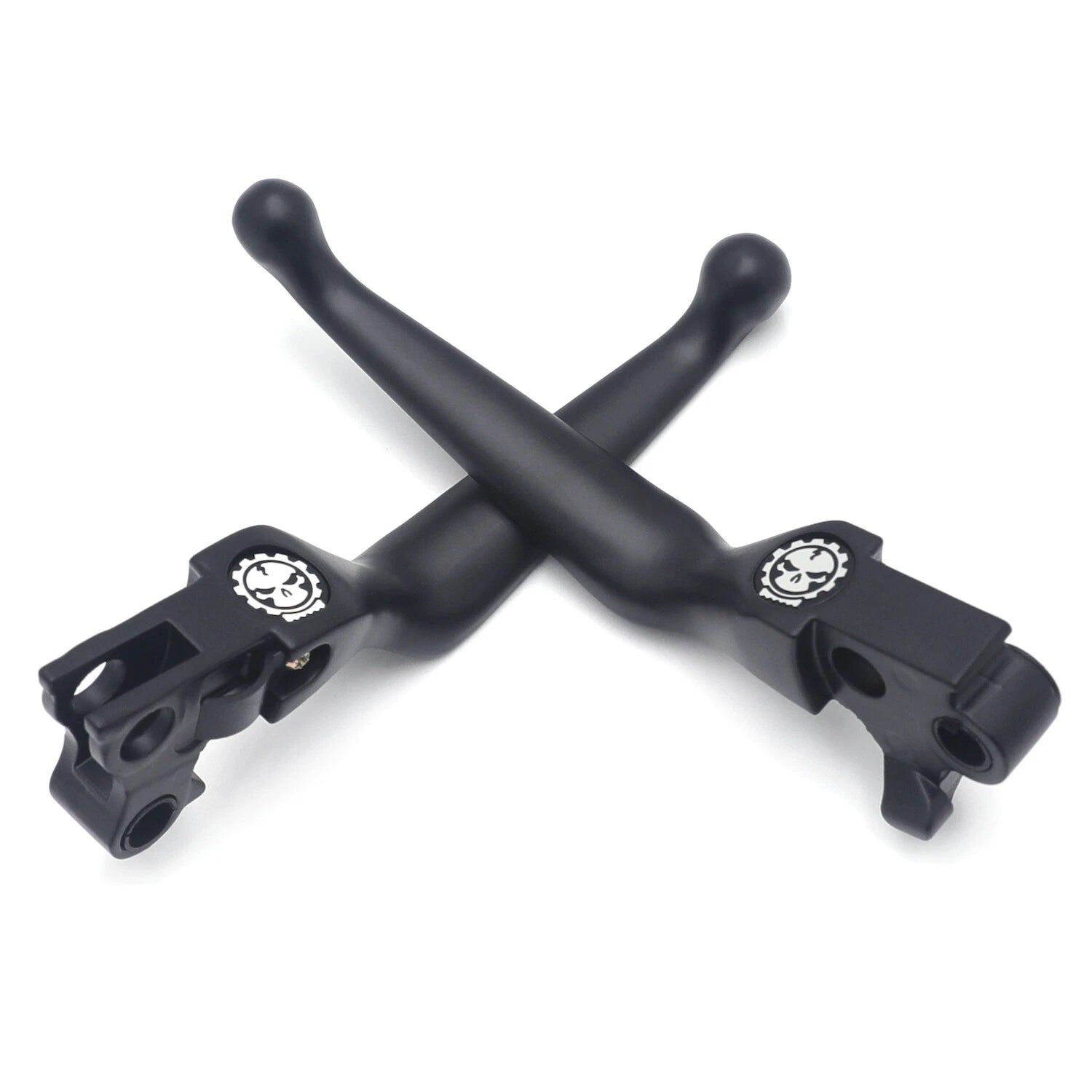 Black Skull Brake Clutch Levers for Harley XL/Dyna/Touring/Sof (1996–2007)