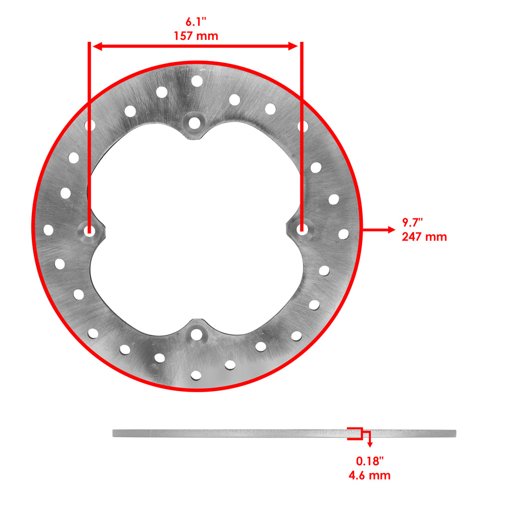 Caltric Front Disc Brake Rotor Replacement for CAN-AM Maverick X3 (2017–2019)