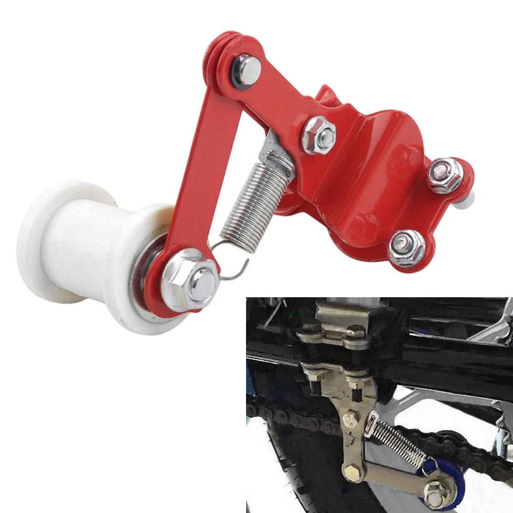 Chain Tensioner Roller Adjuster for Universal ATV Dirt Bike (Red/White)