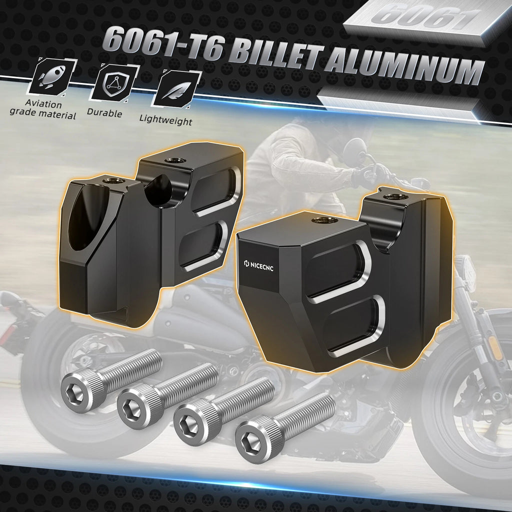 1.77" Handlebar Riser Mount 0.59" Kickback for Harley Sportster S (2021–2024)