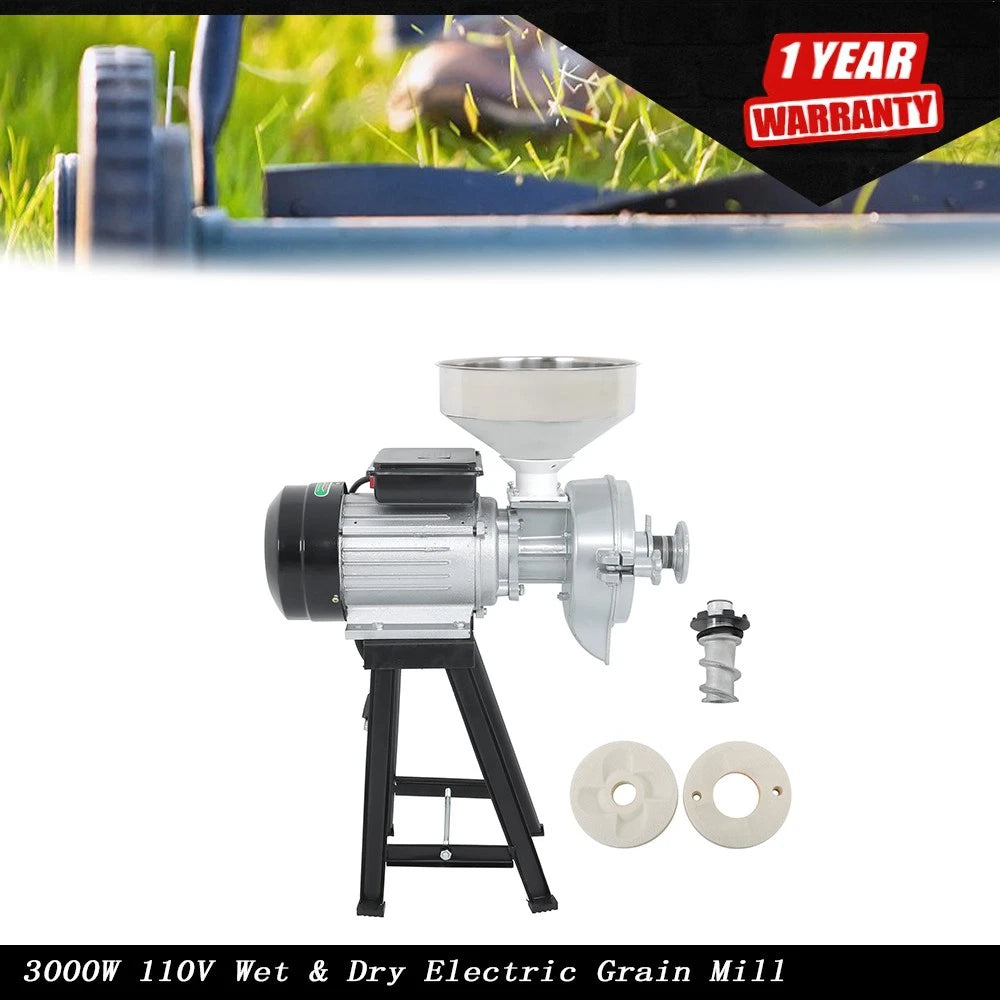 3000W Electric Grain Mill Grinder for Corn (110V)