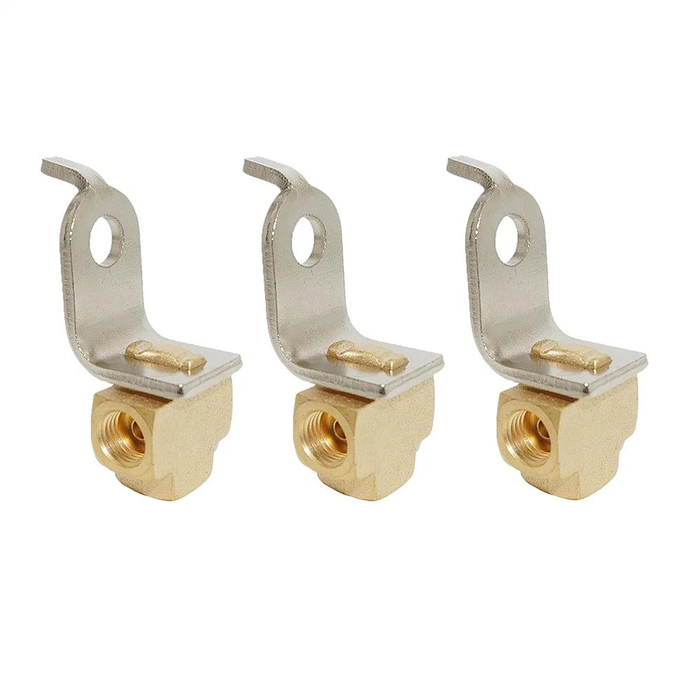 3 Pack 3 Way Female Brake Line Tee for 3/16 Inch Tube with Bracket