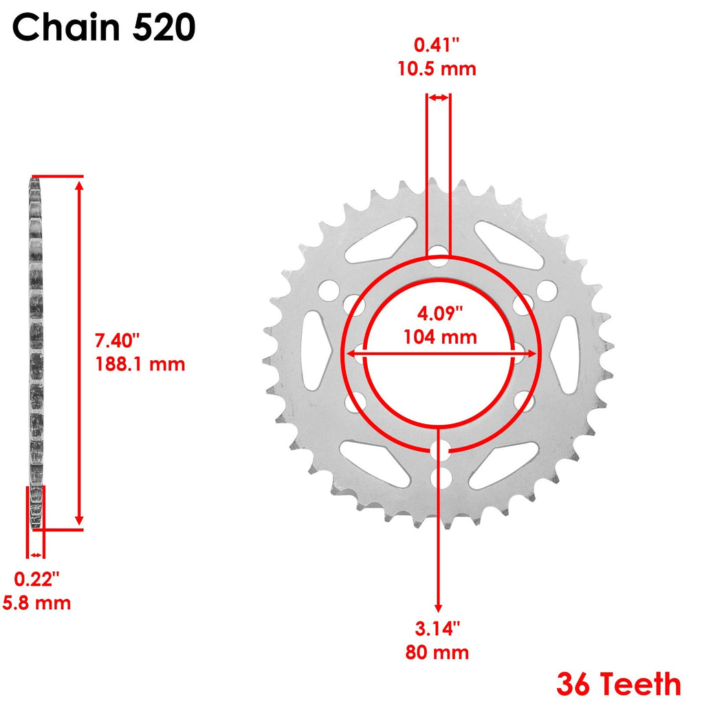 Drive Chain and Sprockets Kit for Polaris Scrambler 400 2X4 (2000–2002)