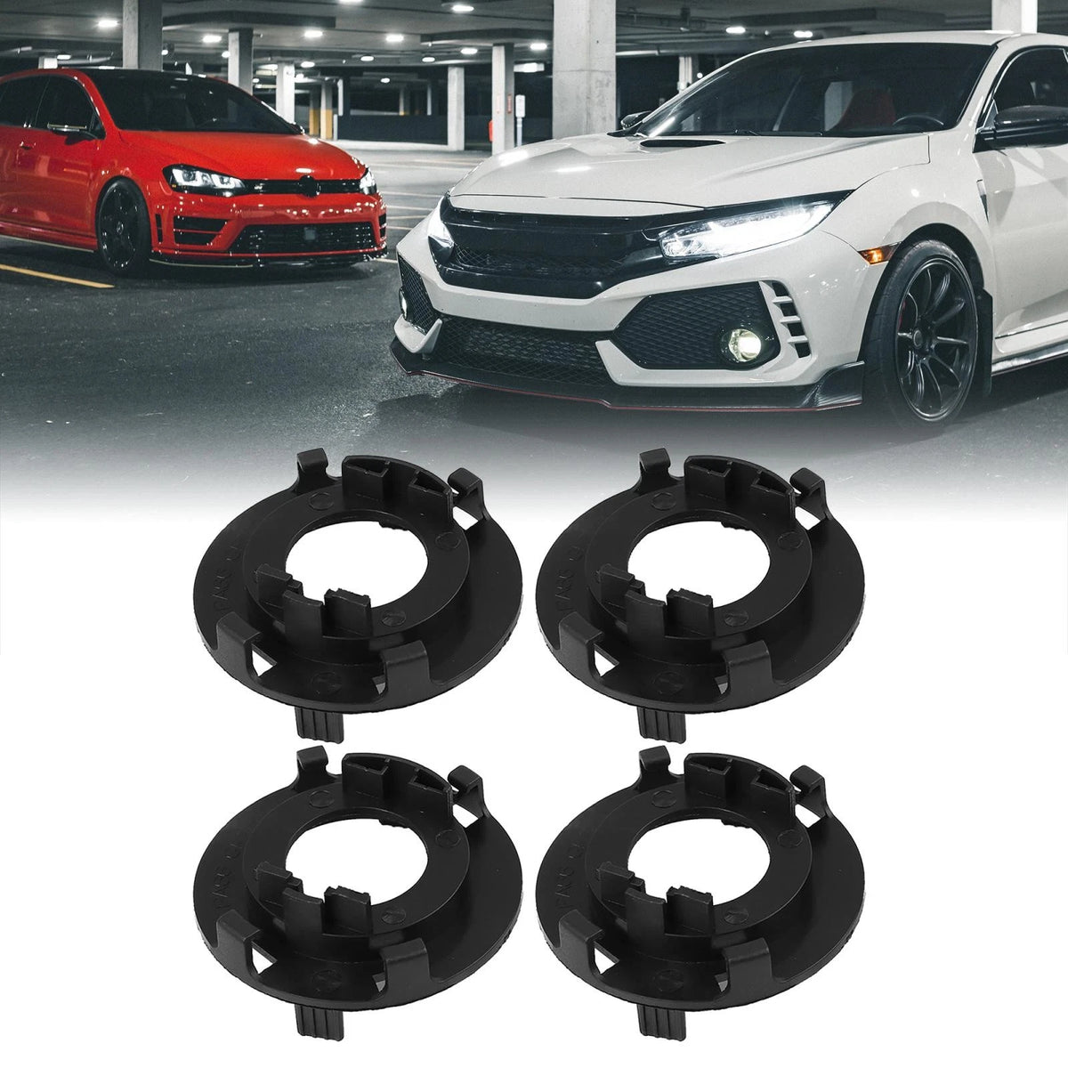 H7 LED Headlight Adapter Base Bulb Retainer Holder for Hyundai Mistra (4pcs)