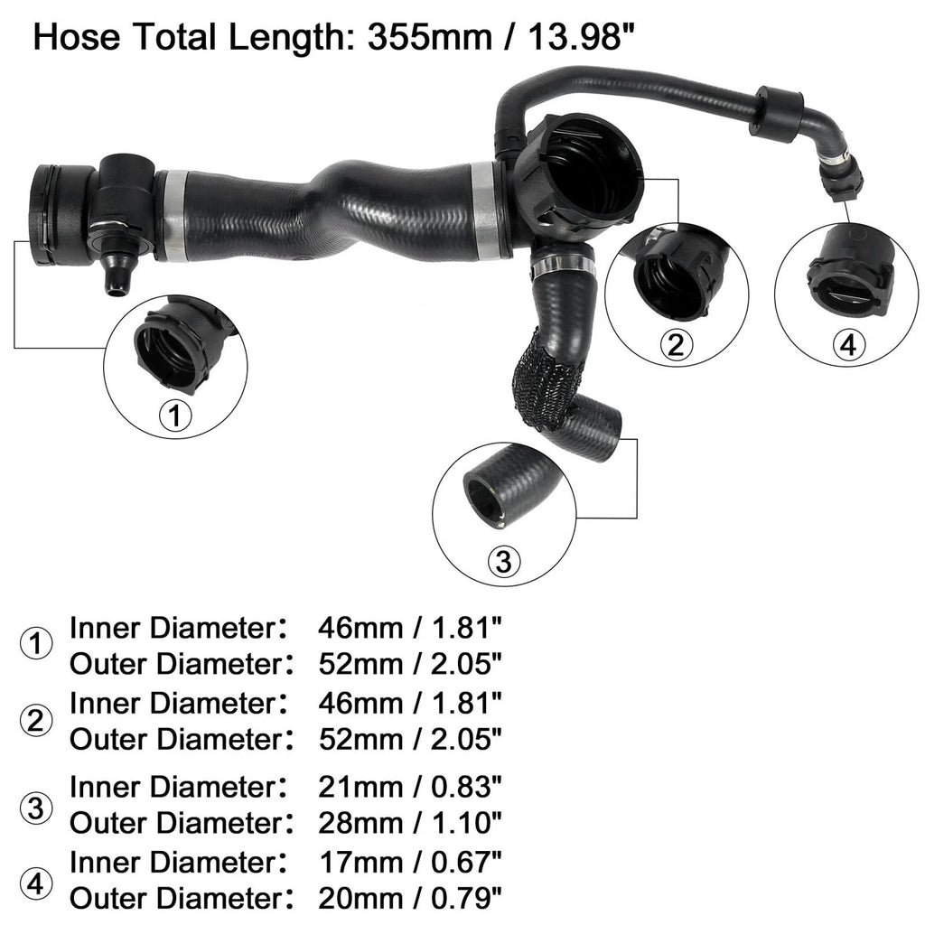 Coolant Water Hose from Expansion Tank for BMW 740i (2010–2012)