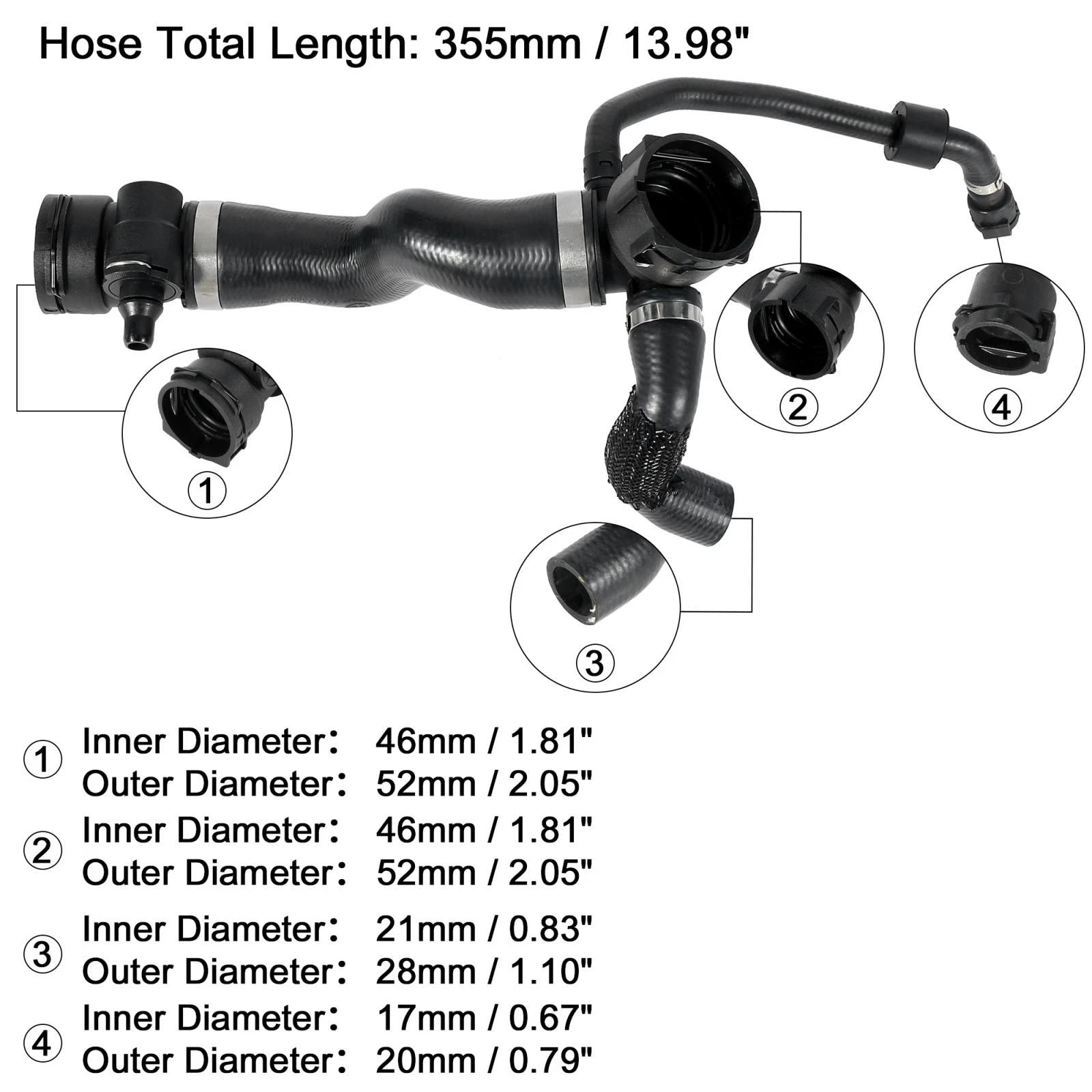 Coolant Water Hose from Expansion Tank for BMW 740i (2010–2012)