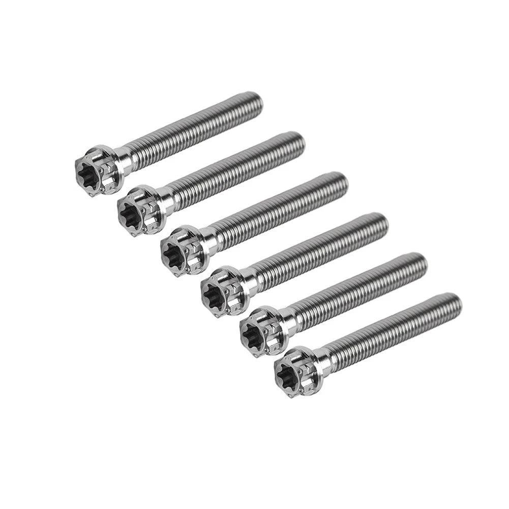 6X M8x55mm Titanium Torx Head Flange Screws for Motorcycle Bike