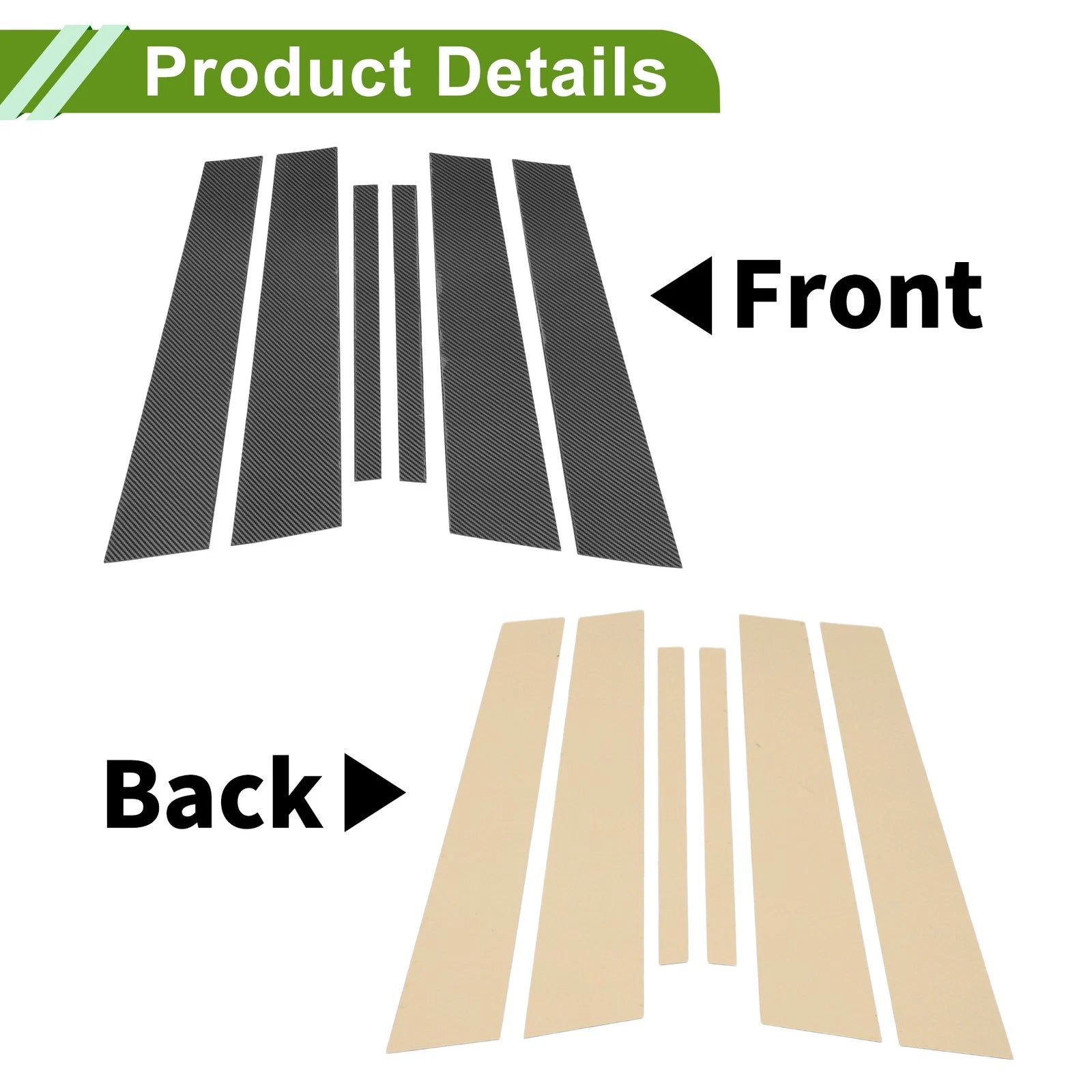 6 Pcs Door Pillar Window Trim Replacement for BMW 3-Series (2006–2011)