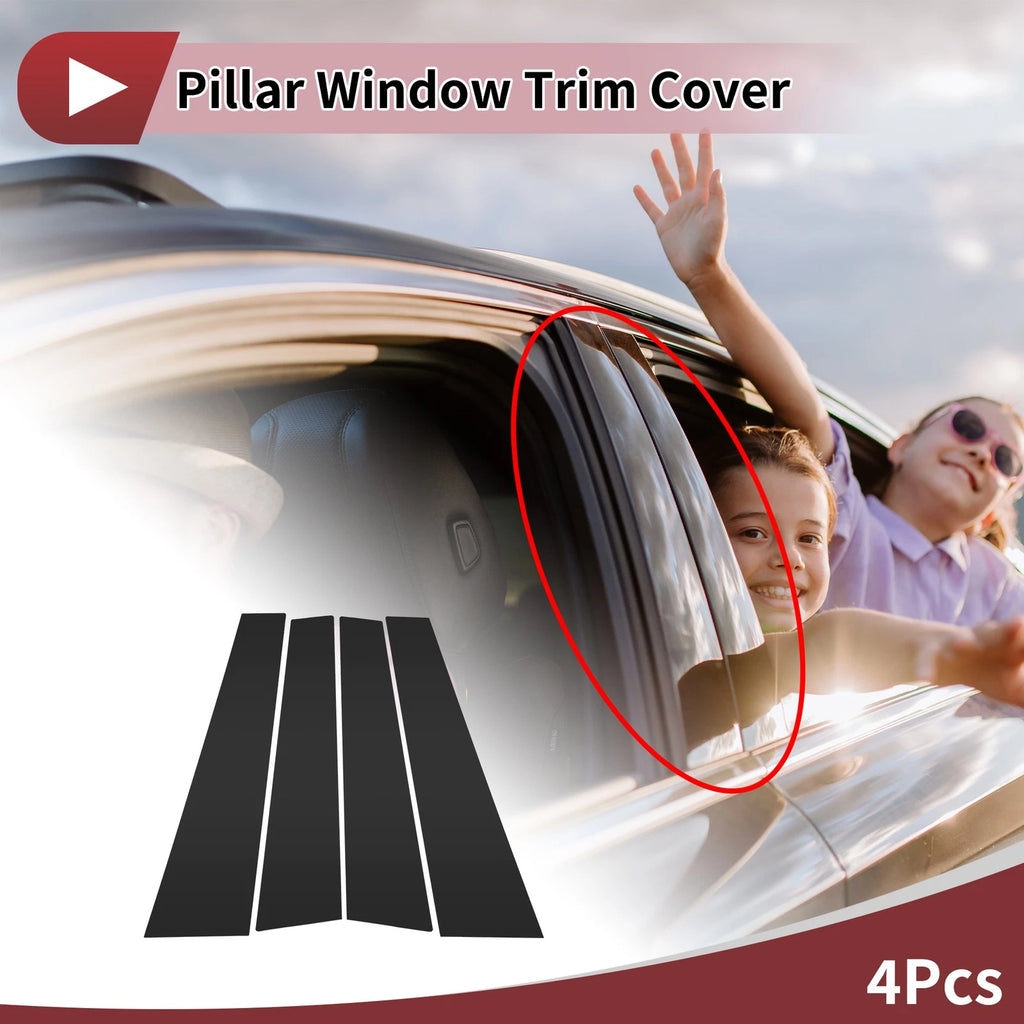 Door Pillar Window Trim Set for Porsche Cayenne (2003–2009) Black