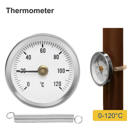 Bimetal Spring Thermometer for Practical Pipe Applications