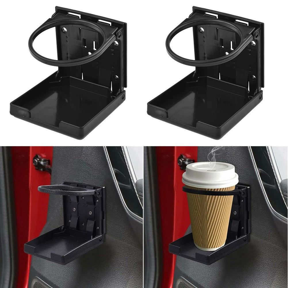 2X Foldable Waterproof Drink Holders for Boat Truck (23mm-96mm) Black