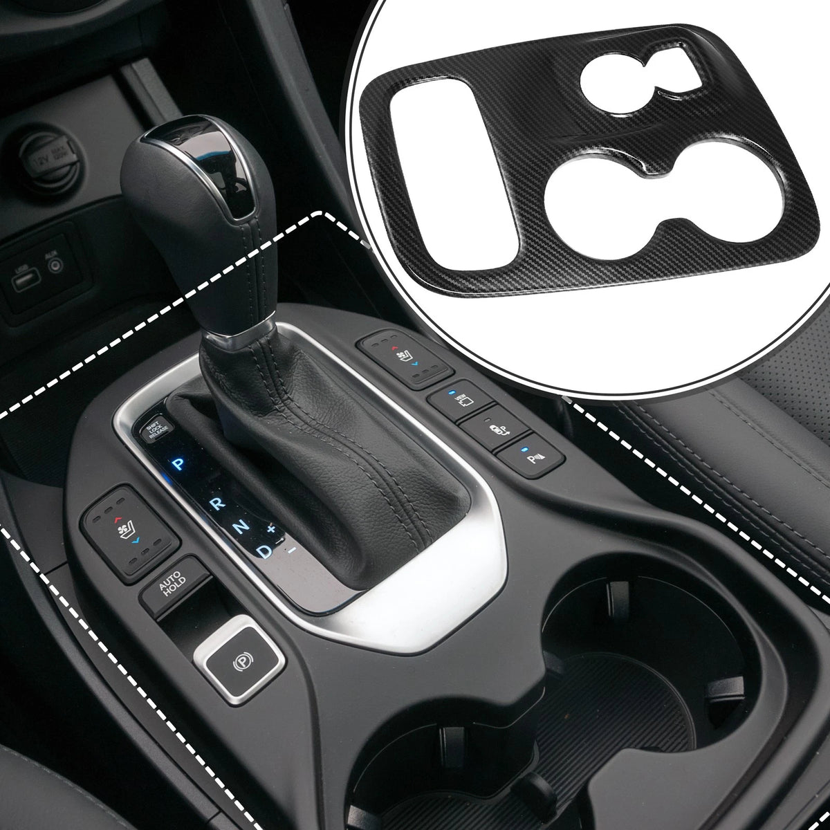 Carbon Fiber Gear Shift Panel Trim for Dodge Durango 2014–2017