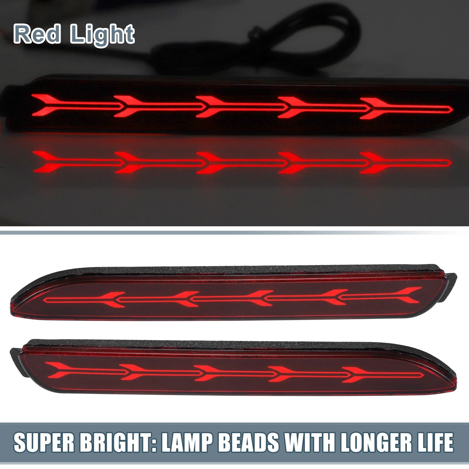 Pair Rear Bumper Reflector Light for Toyota Camry (2006–2014) Red