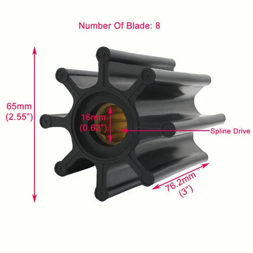 Impeller for Jabsco CEF 500177 JMP 7446 Volvo 3593573 3583602 (17018-0001)