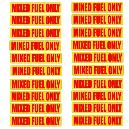 20 Mixed Fuel Only Warning Sticker 0.75" X 3.25" Size for Precise Identification