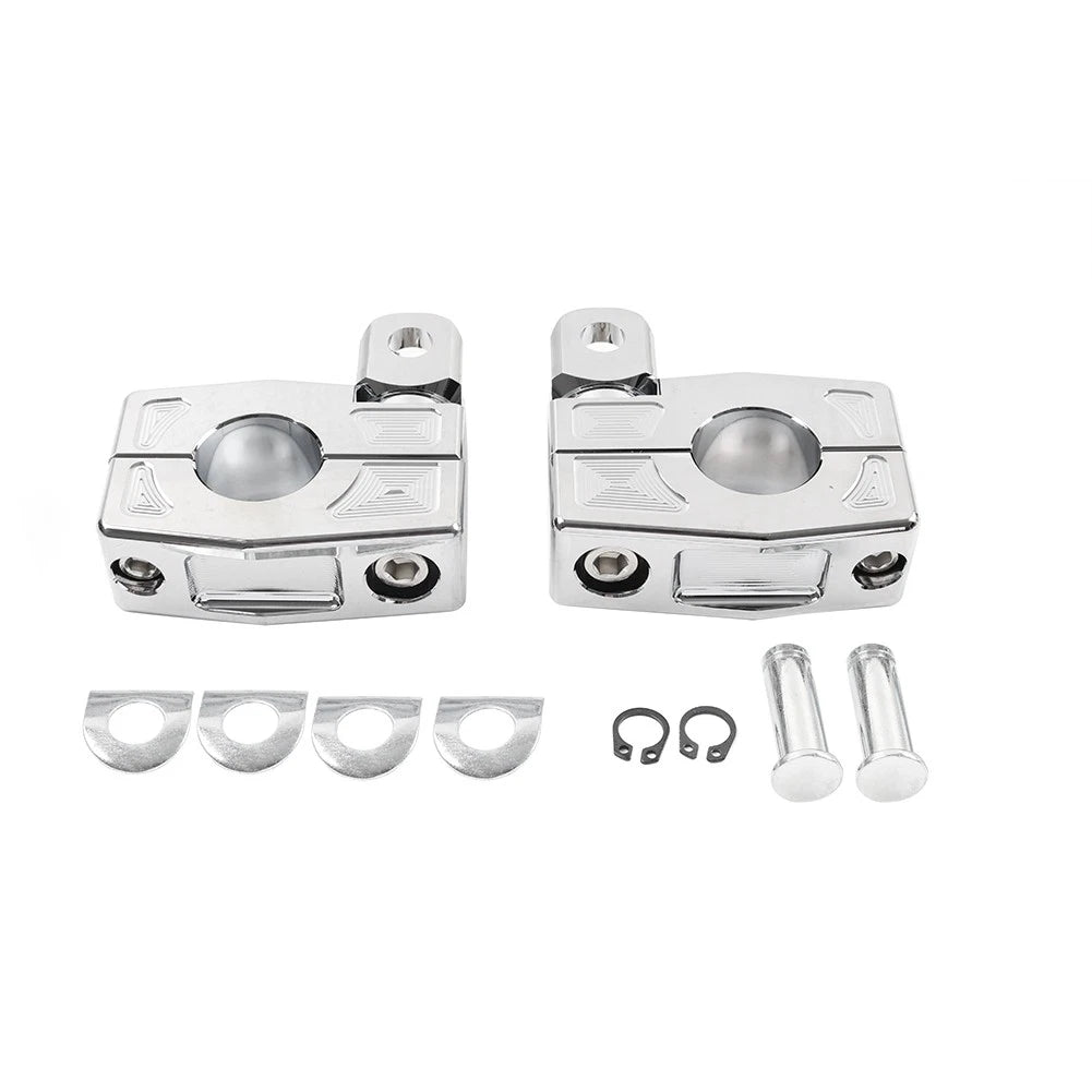 Crash Bar Mount Foot Peg Bracket for Harley (25MM, Chrome)